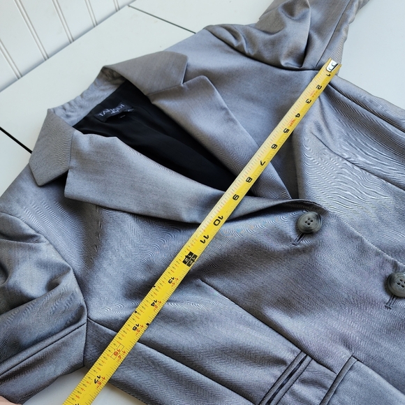 Bloomingdale’s Tahari ASL Womens Silver Gray Jacket Blazer Classic Sz 2 - Picture 11 of 12